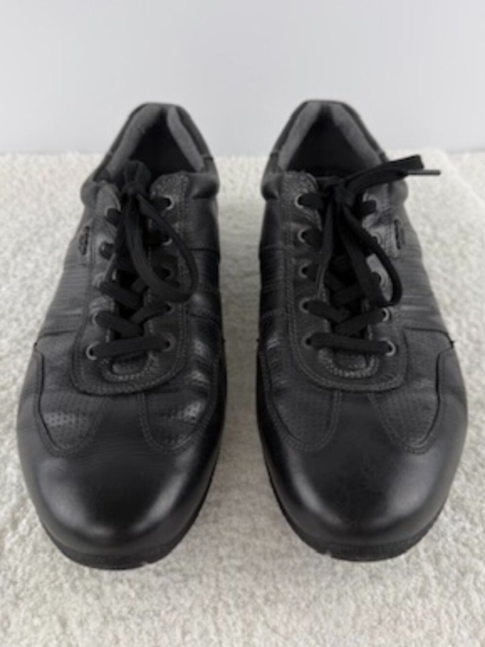 ECCO Ultra Comfort Black Leather Walking Shoes Sneakers Mens EU 44 US 10-10,5